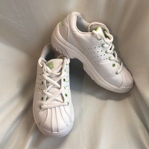 Converse White Low-Top Sneakers with Light Green Accents